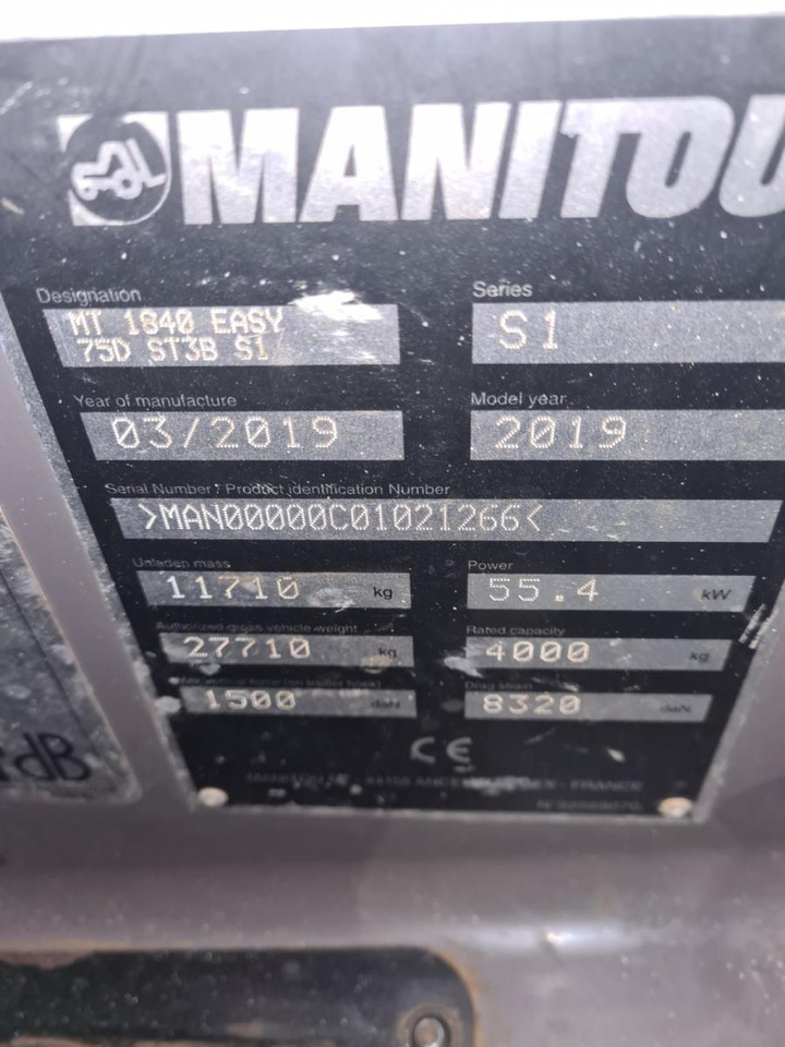 MANITOU MT1840 / 2019 - Teleskopski upravljač: slika 4 MANITOU MT1840 / 2019 - Teleskopski upravljač: slika 4