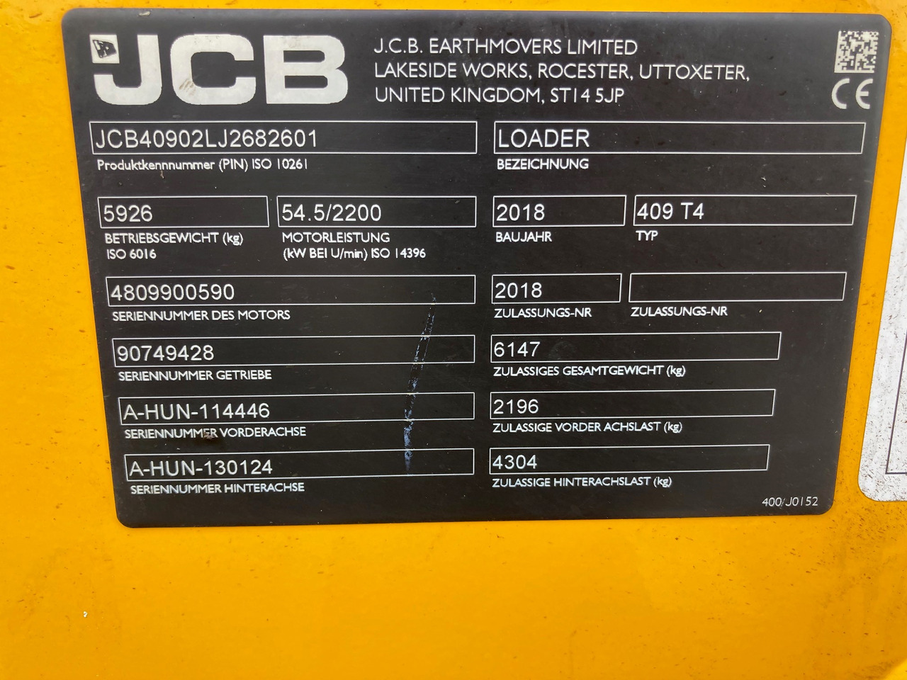 JCB Radlader Typ 409 - Utovarivač: slika 2 JCB Radlader Typ 409 - Utovarivač: slika 2