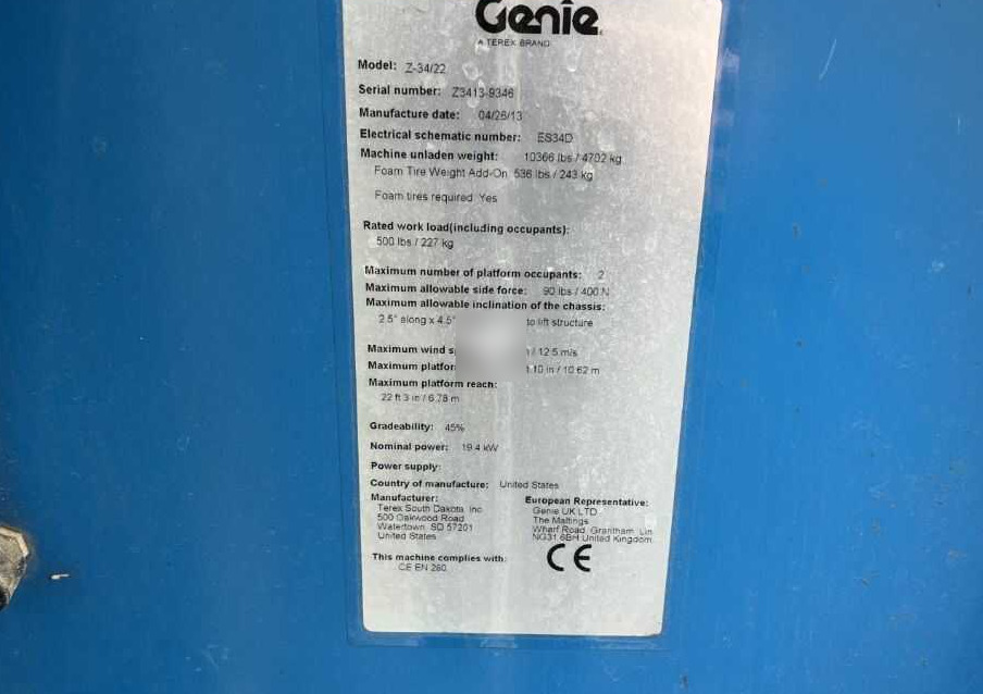 Genie Z-34/22 - Zglobna platforma: slika 4 Genie Z-34/22 - Zglobna platforma: slika 4