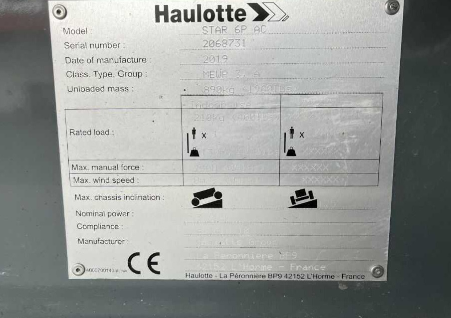 Haulotte STAR 6P AC - Jarbolna penjajuća platforma: slika 4 Haulotte STAR 6P AC - Jarbolna penjajuća platforma: slika 4