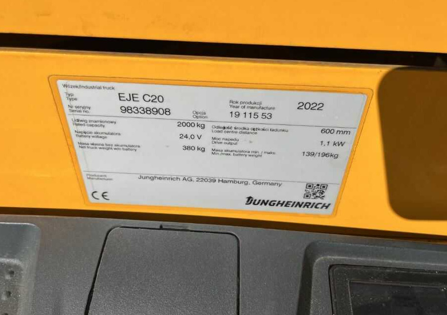 Jungheinrich EJC20 - Kolica za palete: slika 4 Jungheinrich EJC20 - Kolica za palete: slika 4