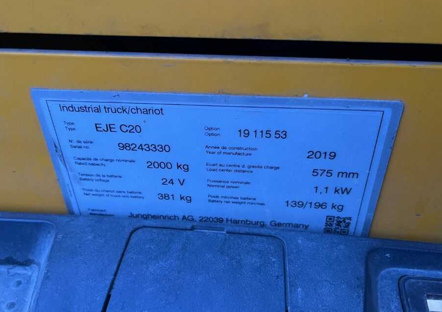 Jungheinrich EJEC20 - Kolica za palete: slika 4 Jungheinrich EJEC20 - Kolica za palete: slika 4