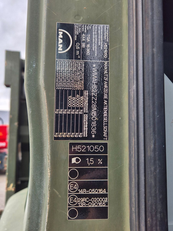 Kamion sa tovarnim sandukom MAN TGA 18.360 4x4 BB Pritsche Single Bereifung: slika 26