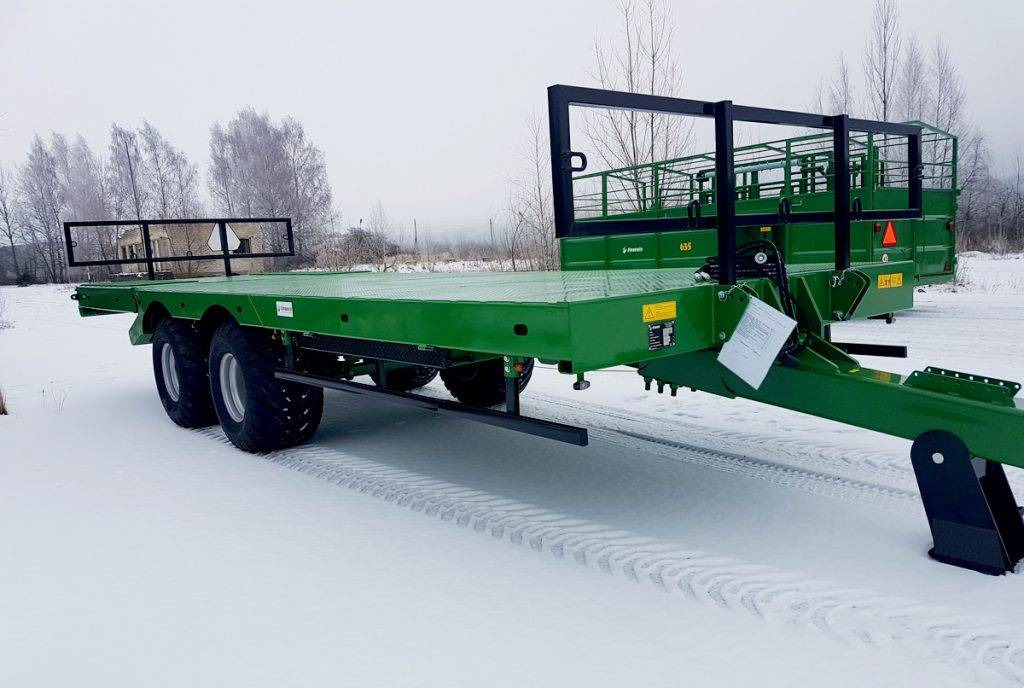 Dinapolis hydraulic bale trailer 14t, RPT-8000 - Platformska prikolica za farmu: slika 1 Dinapolis hydraulic bale trailer 14t, RPT-8000 - Platformska prikolica za farmu: slika 1