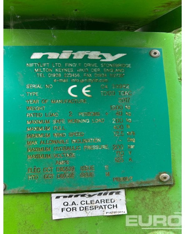 2017 Niftylift TD120 TNDAC - Vazdušna platforma: slika 5 2017 Niftylift TD120 TNDAC - Vazdušna platforma: slika 5