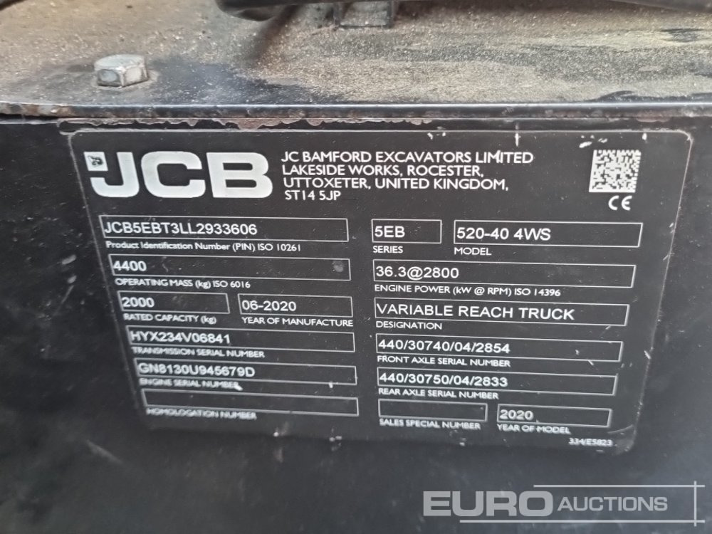 Teleskopski upravljač 2020 JCB 520-40: slika 35