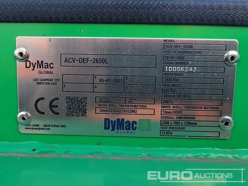 Rezervoar za skladištenje 2023 DYMAC ACV-DEF-2650L: slika 14