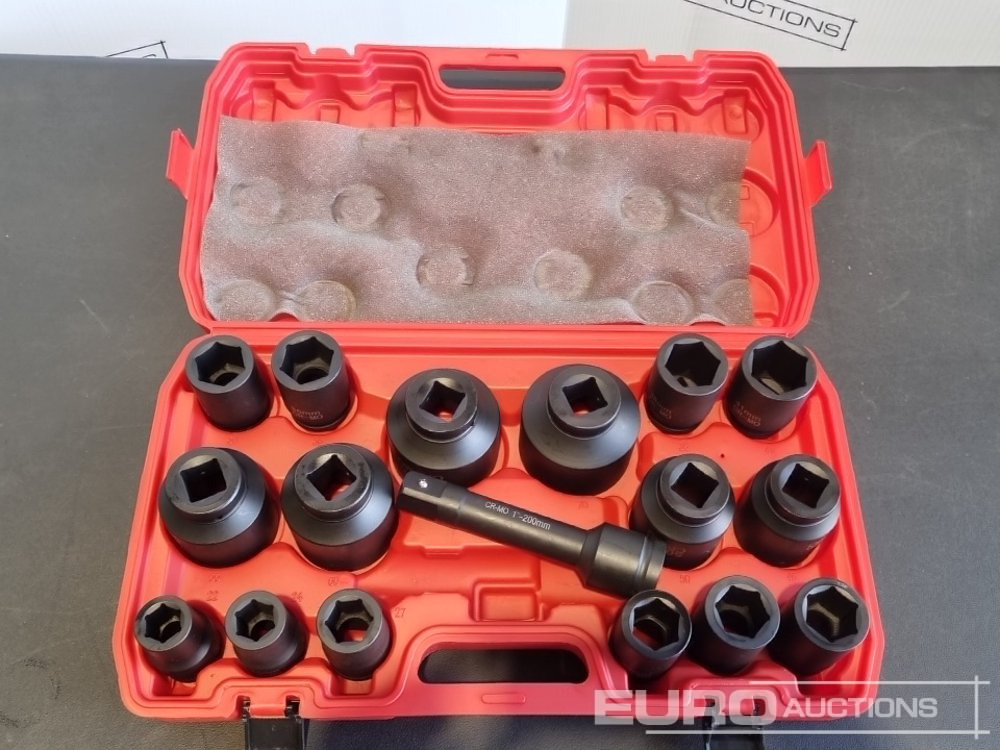 Unused 2025 Boss 1" 17pc Pneumatic Socket Set, 8" Extension Rod - Гаражна опрема: slika 4 Unused 2025 Boss 1" 17pc Pneumatic Socket Set, 8" Extension Rod - Гаражна опрема: slika 4