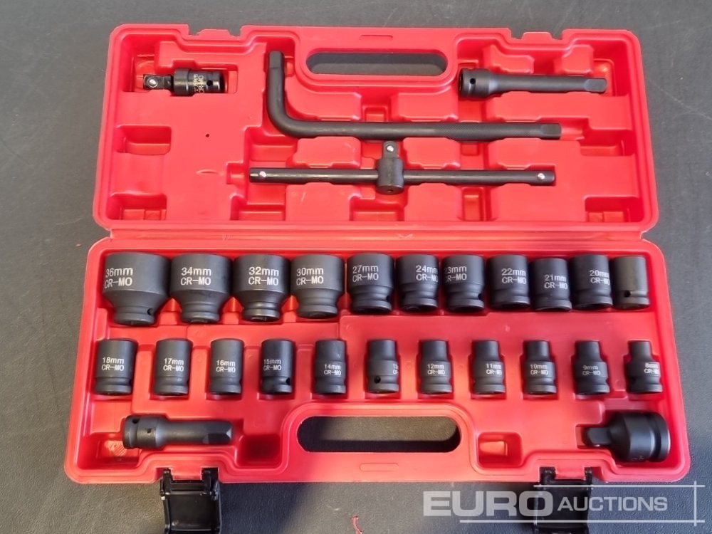 Unused 2025 Boss 1/2" 28pc Pneumatic Short Sleeve Socket Set, 3" Connecting Rod, 5" Connecting Rod Universal Joint, 10" Sliding Rod, 10" Bending Rod Adapter 3/4"-1/2" - Гаражна опрема: slika 4 Unused 2025 Boss 1/2" 28pc Pneumatic Short Sleeve Socket Set, 3" Connecting Rod, 5" Connecting Rod Universal Joint, 10" Sliding Rod, 10" Bending Rod Adapter 3/4"-1/2" - Гаражна опрема: slika 4