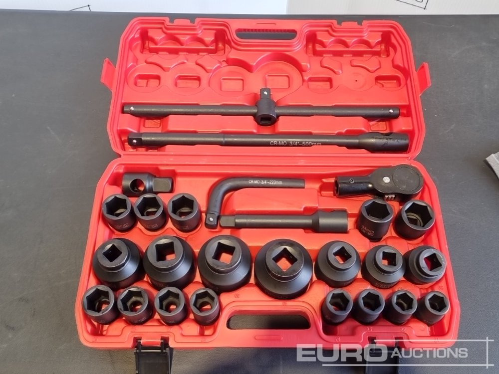 Unused 2025 Boss 3/4" 26pc Heavy Duty Pneumatic Socket Set, 4" Connecting Rod, 8" Connecting Rod Quick Ratchet Wrench, 20" Sliding Road, L Handle Sliding Head Extension Bar - Гаражна опрема: slika 4 Unused 2025 Boss 3/4" 26pc Heavy Duty Pneumatic Socket Set, 4" Connecting Rod, 8" Connecting Rod Quick Ratchet Wrench, 20" Sliding Road, L Handle Sliding Head Extension Bar - Гаражна опрема: slika 4