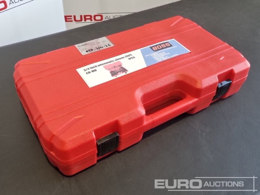 Unused 2025 Boss 3/4" 26pc Heavy Duty Pneumatic Socket Set, 4" Connecting Rod, 8" Connecting Rod Quick Ratchet Wrench, 20" Sliding Road, L Handle Sliding Head Extension Bar - Гаражна опрема: slika 1 Unused 2025 Boss 3/4" 26pc Heavy Duty Pneumatic Socket Set, 4" Connecting Rod, 8" Connecting Rod Quick Ratchet Wrench, 20" Sliding Road, L Handle Sliding Head Extension Bar - Гаражна опрема: slika 1