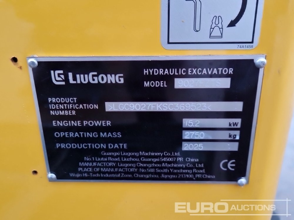 Mini bager Unused 2025 LiuGong 9027FZTS: slika 44