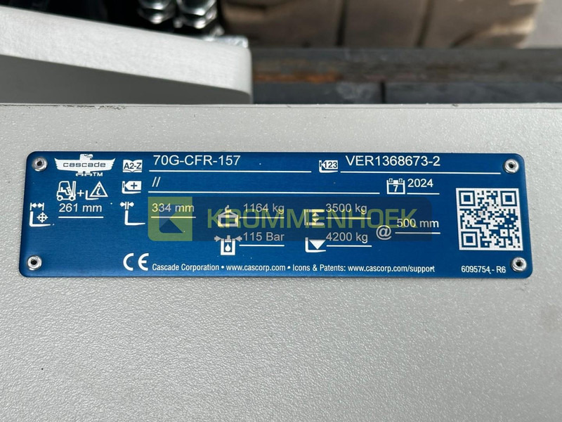 CASCADE 70G-CFR-157 Roterende vorkenklem - Viljuškar: slika 3 CASCADE 70G-CFR-157 Roterende vorkenklem - Viljuškar: slika 3