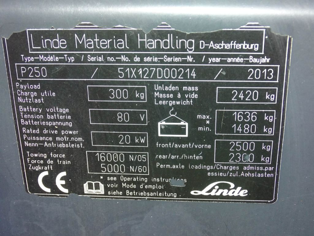 Linde P250 - Vučno vozilo: slika 5 Linde P250 - Vučno vozilo: slika 5