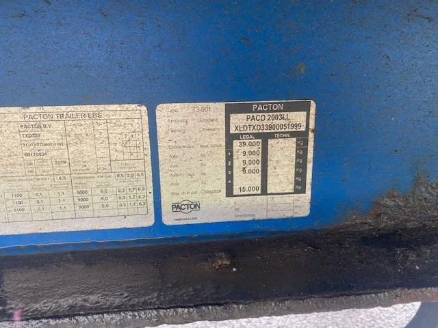 Pacton schuifzeil, 3 asser, SAF , luchtvering, trommelremmen - Poluprikolica sa ceradom: slika 4 Pacton schuifzeil, 3 asser, SAF , luchtvering, trommelremmen - Poluprikolica sa ceradom: slika 4